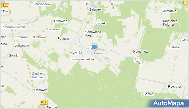 mapa Klonownica Duża, Klonownica Duża na mapie Targeo